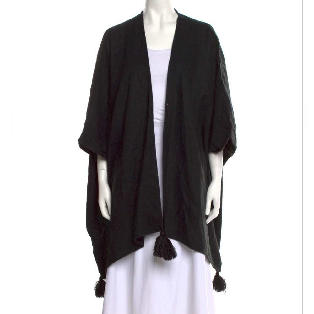 Cleobella Open Front Tasseled Cartigan 3/4 Sleeves Sweater One Size
